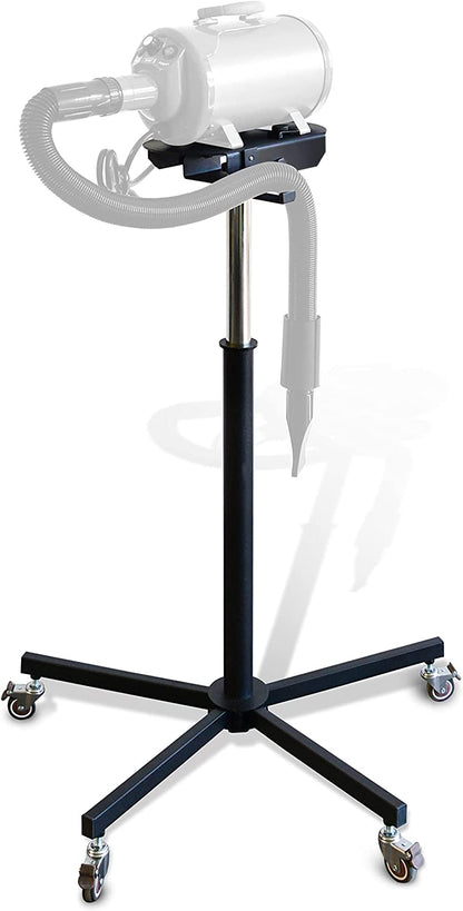 Dryer stand with a greyed-out dryer illustration showing how the unit mounts on top.
