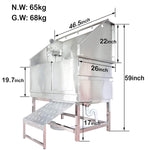 46” Stainless Steel Dog Grooming Bath with Ramp