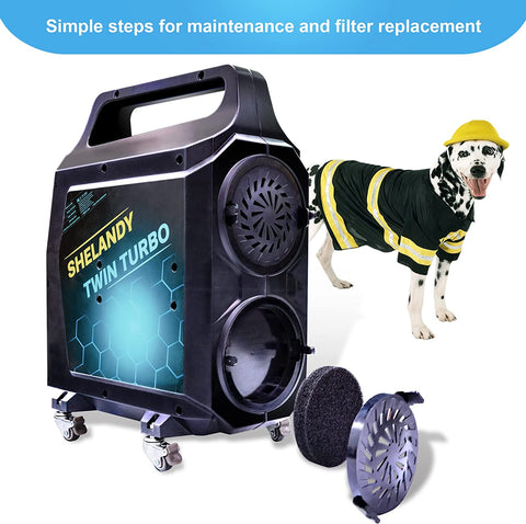 Powerful Twin-Motor Pet Dryer – 4.5HP High-Performance, Adjustable Airflow, and Portable Grooming Solution