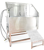 46” Stainless Steel Dog Grooming Bath with Ramp