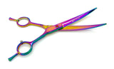 Rainbow Dog Grooming Scissors Four Piece Set with Case