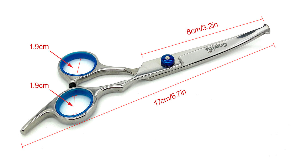 5 Piece Dog Grooming Scissors Set Curved Straight Thinning